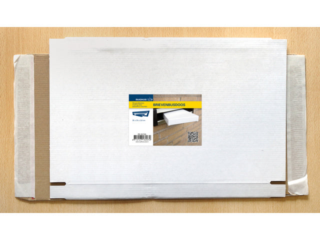 Brievenbusdoos Raadhuis A4+ 350x250x28mm wit 650grs duplex