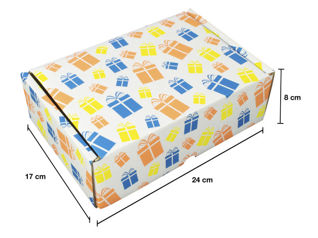 Cadeaupakketdoos Raadhuis 3 240x170x80mm krimp a 5 stuks