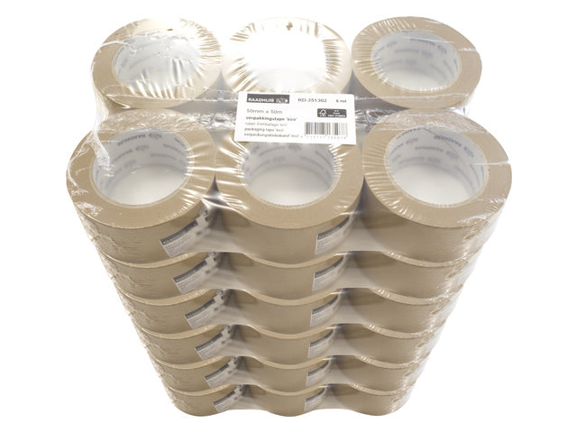 Verpakkingstape ECO Raadhuis 50mm x 50m papier doos a 36 rol