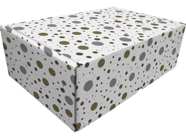 Cadeaupakketdoos Raadhuis 4 spetter 305x215x110mm krimp a 5 stuks