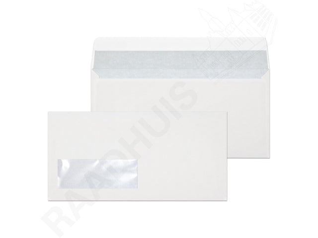Dienstenvelop met venster Raadhuis 110x220mm DL (EA5/6) met plakstrip wit 200 stuks