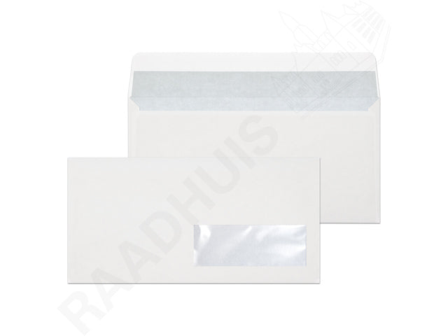 Dienstenvelop met venster Raadhuis 110x220mm DL (EA5/6) met plakstrip wit 200 stuks