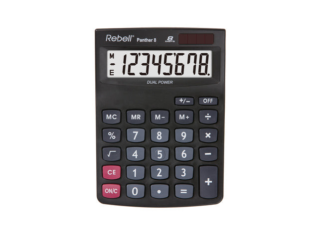 Rechner Rebell PANTHER 8BX schwarz Schreibtisch 8-stellig