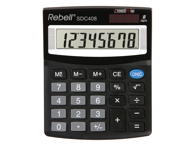 Rekenmachine Rebell-SDC408-BX zwart desktop
