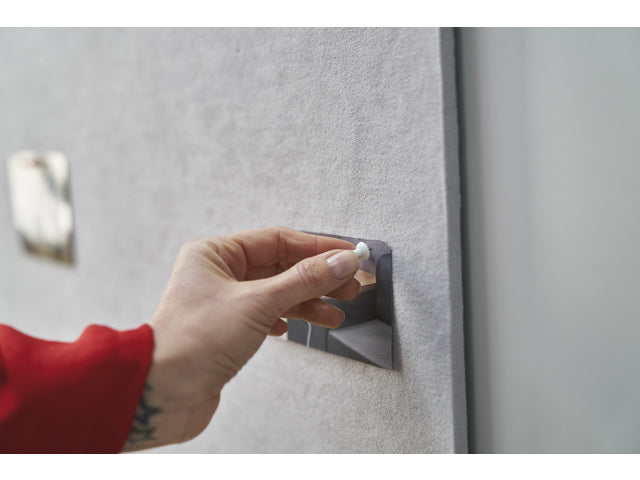 Prikbord Rocada Skinprikbord 50x75cm stof grijs