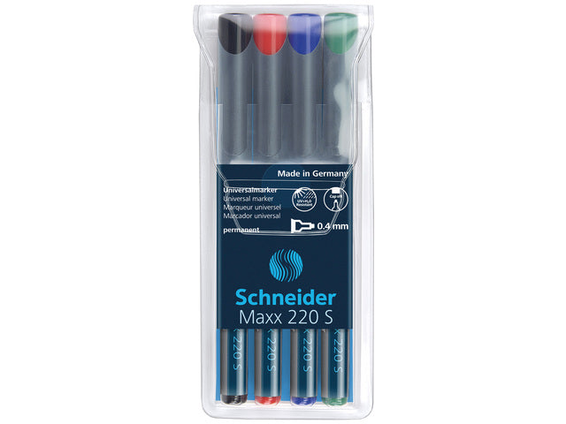 Universeller Marker Schneider Maxx 220 S Permanentetui mit 4 Stück sortiert
