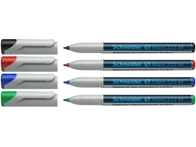 Universele marker Schneider Maxx 225 M niet-permanente etui a 4 stuks
