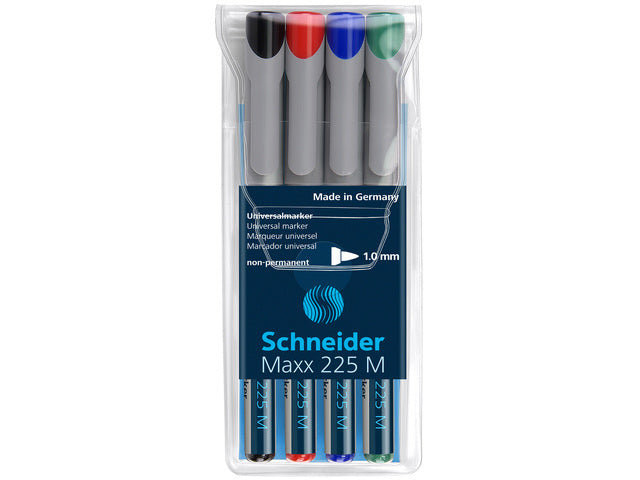 Universele marker Schneider Maxx 225 M niet-permanente etui a 4 stuks
