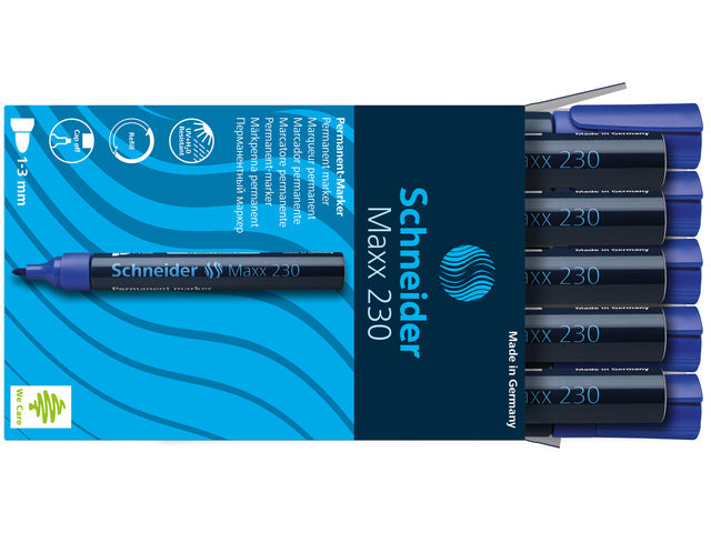 Marker Schneider Maxx 230 Permanent-Rondekahn blauw