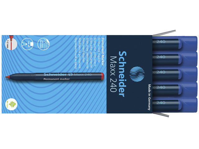 Marker Schneider Maxx 240 permanente ronde punt blauw