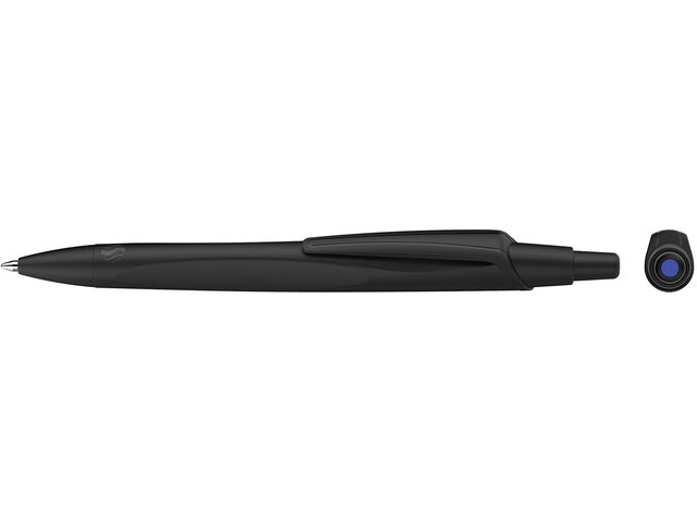 Balpen Schneider Reco zwart, schrijfkleur: blauw