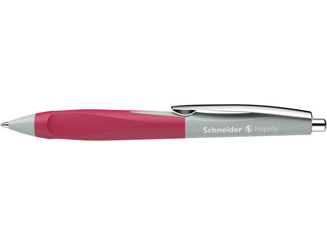 Balpen Schneider Haptify saliegrijs-magenta