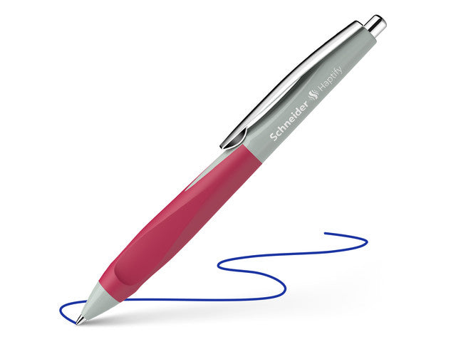 Balpen Schneider Haptify saliegrijs-magenta
