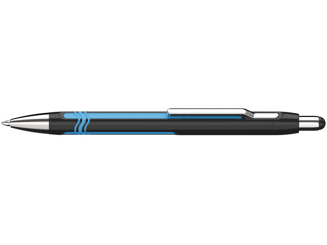 Balpen Schneider Epsilon XB huls zwart/blauw, blauwschrijvend