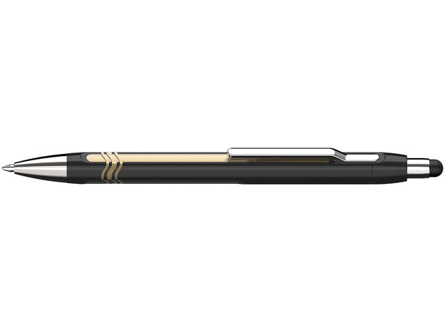 Balpen Schneider Epsilon Touch blauwschrijvend, huls zwart/goud
