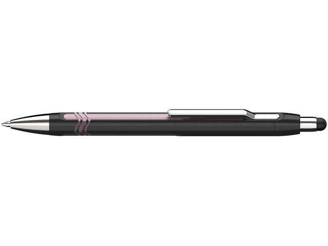 Balpen Schneider Epsilon Touch blauwschrijvend, huls zwart/roze