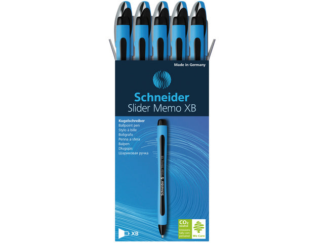 Balpen Schneider Memo XB 1,4mm kogelbreedte zwart doos 10 stuks