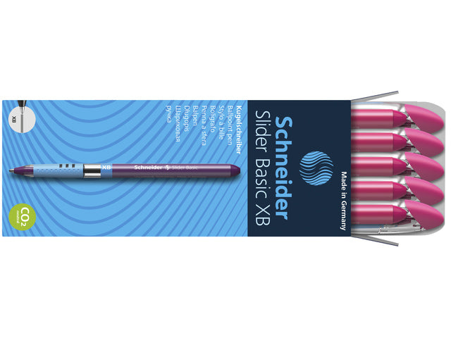 Balpen Schneider Slider Basic XB 1,4mm kogelbreedte roze