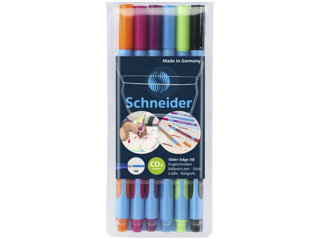 Balpen Schneider Slider Edge XB 1,4 mm, sortiert, Etui mit 6 Stück