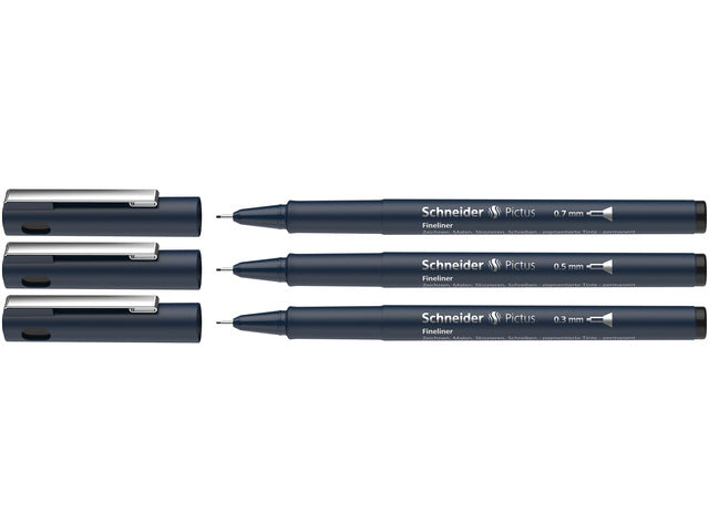 Fineliner Schneider Pictus Etui 3 stuks