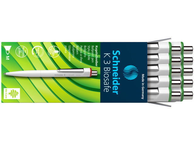 balpen Schneider K3 Biosafe M wit/groen