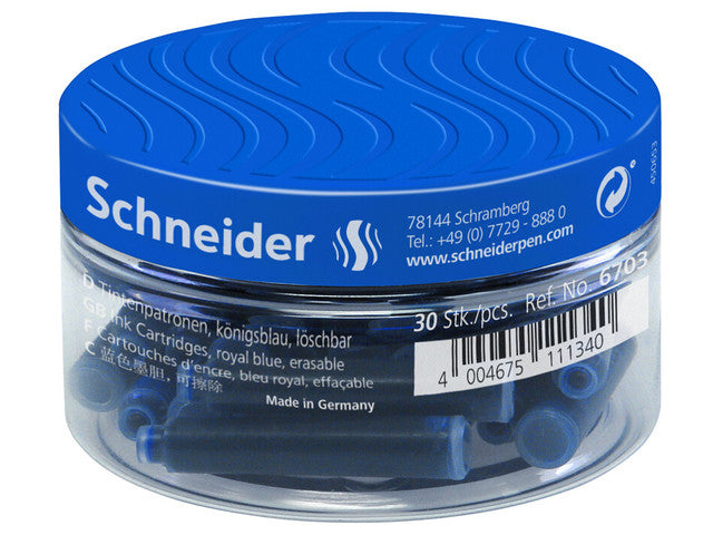 Tintenpatronen Schneider Topf mit 30 Stück Königsblau