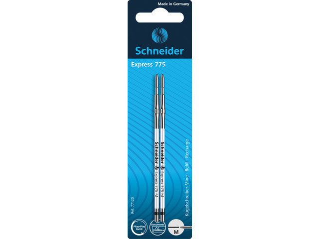 Balpenvulling Schneider Express 775 M 2 stuks op blister zwart