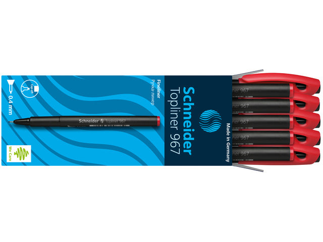 Fineliner Schneider Topliner 967 0,4 mm rood