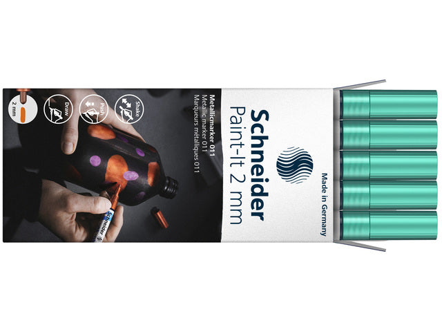 Metallic marker Schneider Paint-it 011 2mm groen metallic
