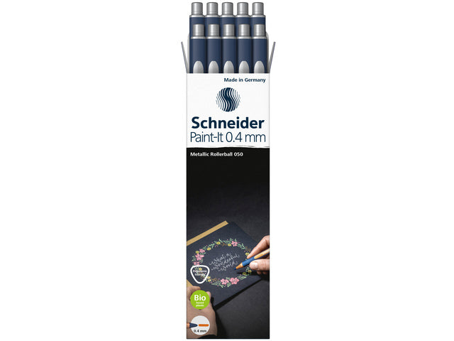 Metallic rollerball Schneider Paint-it 050 0,4mm zilver metallic