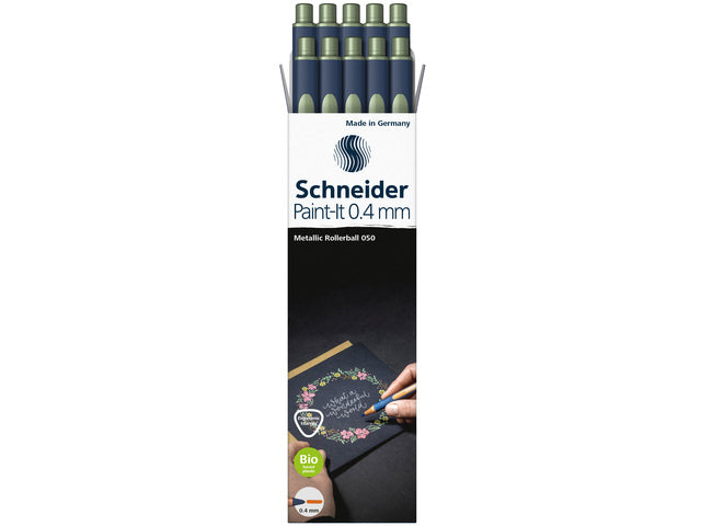 Metallic rollerball Schneider Paint-it 050 0,4mm vintage groen metallic
