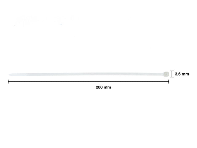 Kabelbinder Seco kleurloos 3.6mm x 140mm. 10x100st