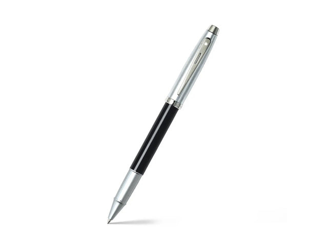 Rollerball SHEAFFER 100 E9313 Glanzende zwarte schacht geborsteld chromen dop vernikkeld