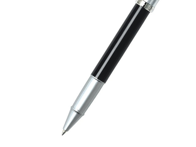 Rollerball SHEAFFER 100 E9313 Glanzende zwarte schacht geborsteld chromen dop vernikkeld