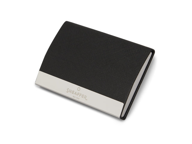 Balpen Giftset SHEAFFER 100 G9338 Glanzend zwarte lak verchroomd met visite-kaarthouder