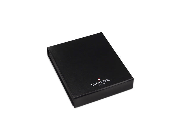 Balpen Giftset SHEAFFER 100 G9338 Glanzend zwarte lak verchroomd met visite-kaarthouder