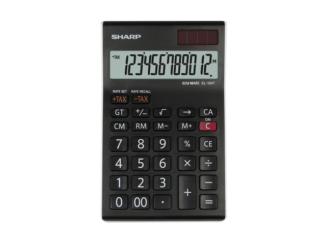 Taschenrechner Sharp EL124TWH schwarz-weiß, 12-stellig