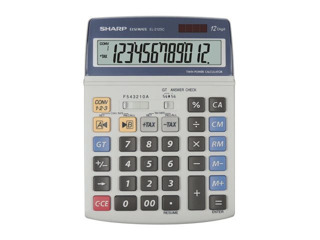 Taschenrechner Sharp EL2125C Grijs Desk 12-stellig