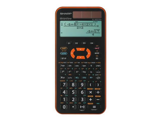 Rechner Sharp ELW531XGYR schwarz-orange wetenschappelijk Schreibansicht