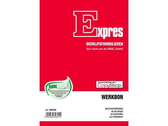 Werkbonblok Sigel Expres A5 zelfkopiërend 2x50 blad