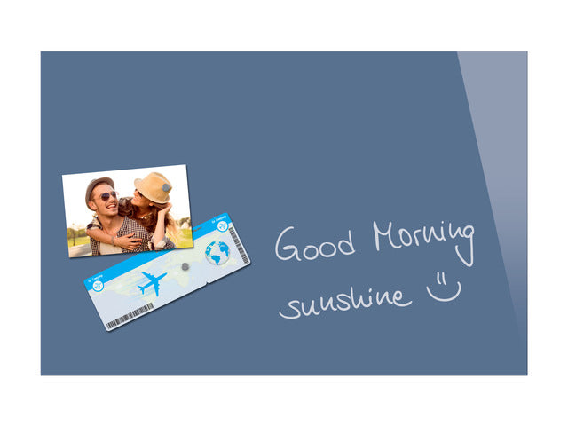 Glasmagnetbord Be!Board gepoederd blau 600x400x9mm inkl. 2 Magnete