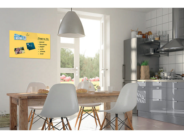 Glasmagnetbord Be!Board magnetisch 600x400x9mm 2 Magnete + Befestigungsmaterial