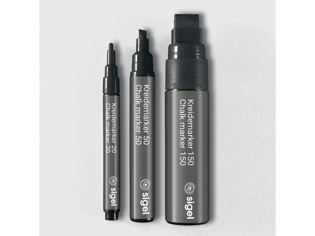 Krijtstift Sigel 1stuk black wig punt 1-5 mm
