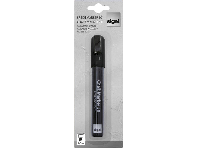 Krijtstift Sigel 1stuk black wig punt 1-5 mm