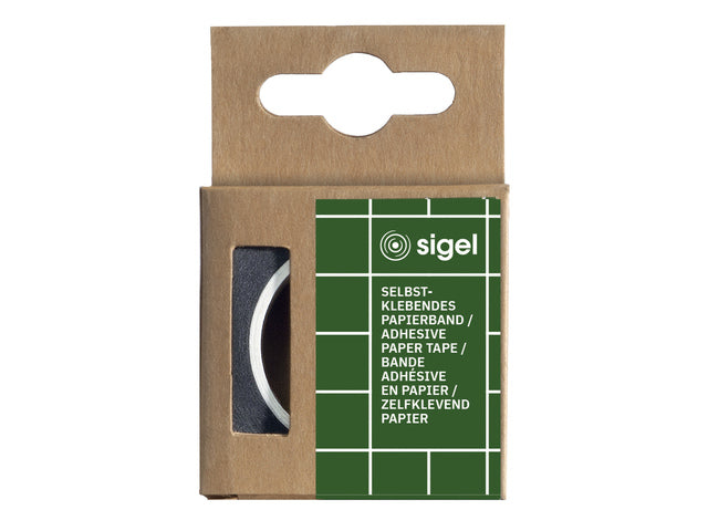 Afplaktape Sigel zwart rol 10mm 16meter