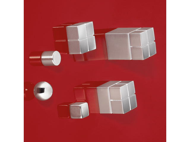 Magneten Sigel voor glasbord set 5stuks zilverkleurig C5 sterk rond 10x10mm