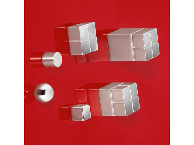 Magnetaufkleber für Glasbord, 4 Stück, silberfarben, C10, extra dick, 20 x 10 x 20 mm