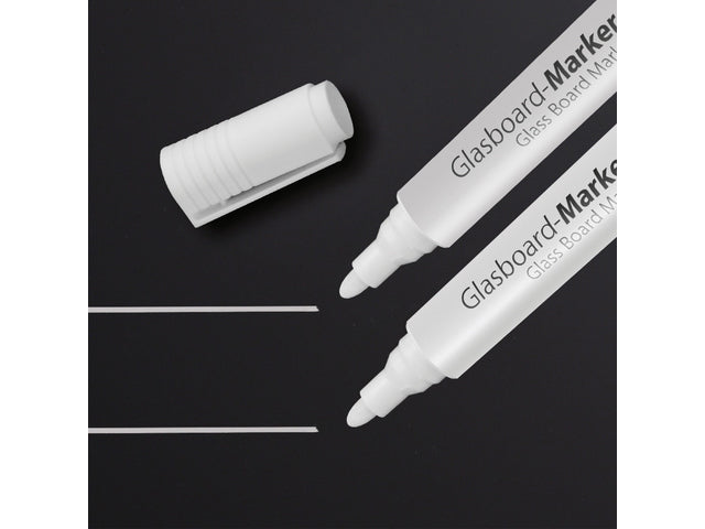 Glasbordmarker-Sigel-Set, 2 Stück mit Rundlochung 2-3 mm