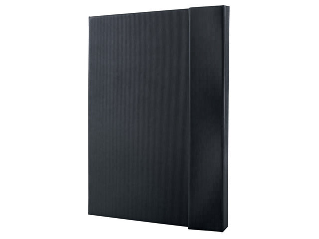 Notitieboek Conceptum Pure A4 zwart 5mm ruit hardcover met magneetsluiting. Genummerde pagina's, inhoudsopgave, sluiting d.m.v. elastiek, lus voor pen, 2 leeslintjes. 194 pagina's 80 grams chamoiskleurig papier. PEFC-gecertificeerd.