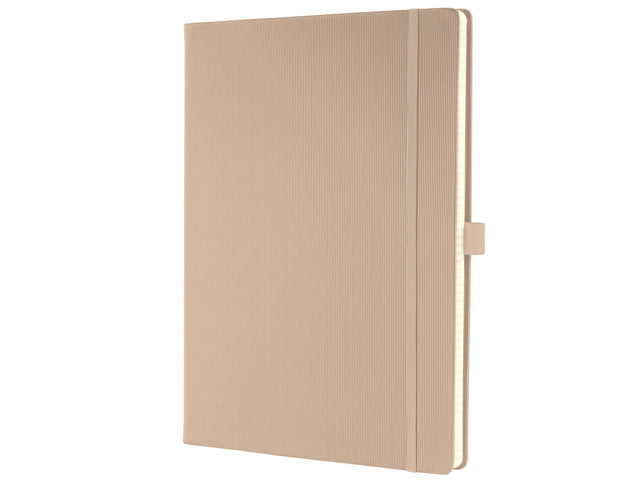 Notitieboek Conceptum A4 Beige 5mm schwarzes Hardcover. Genummerte Seiten, Innenausstattung, elastisches DMV-Elastik, Lus für den Stift, 2 Leisten. 194 Seiten 80 Gramm chamoiskleriges Papier. PEFC-zertifiziert
